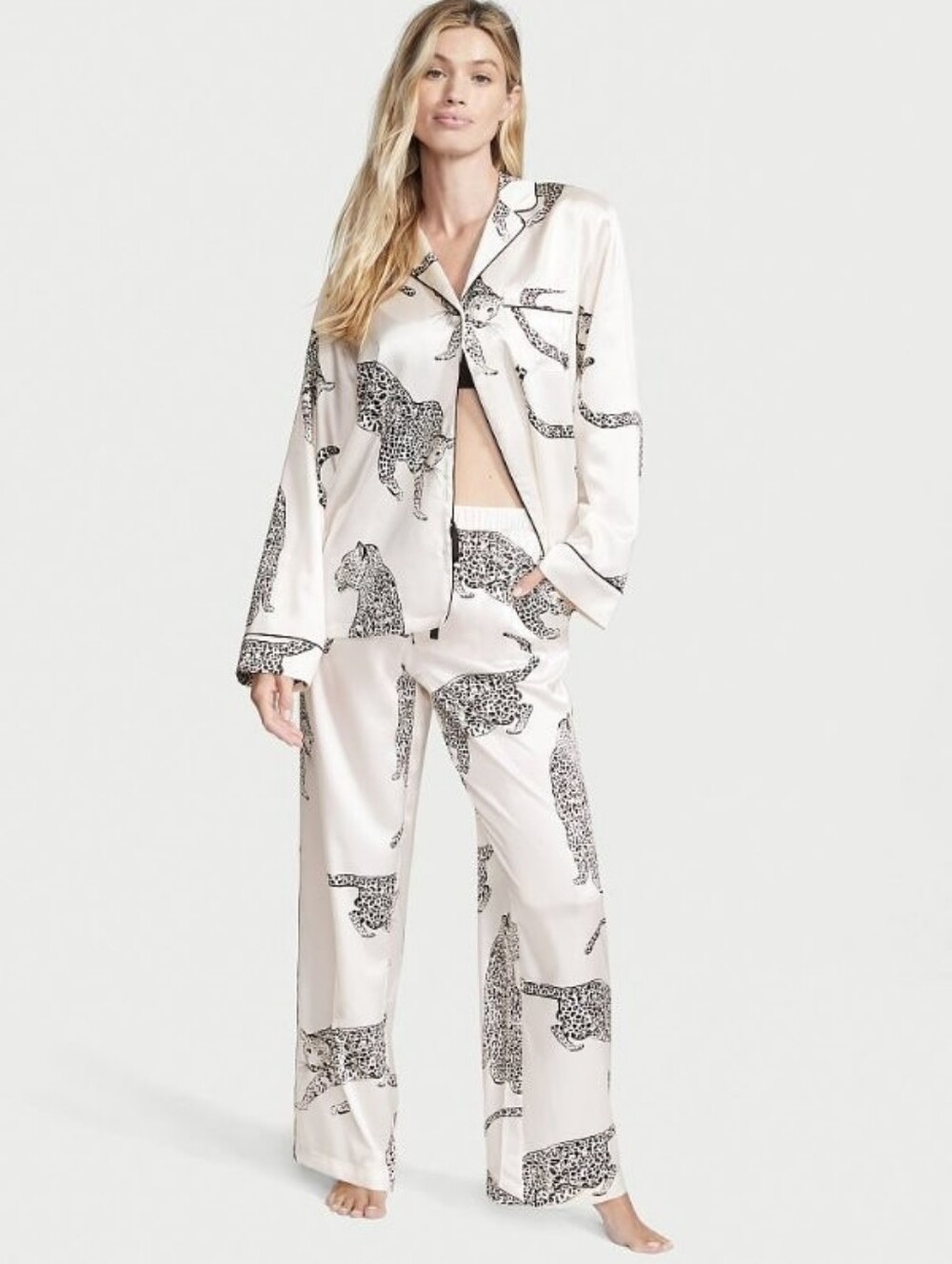 Victoria's Secret Leopard Print Pajama Set M NEW